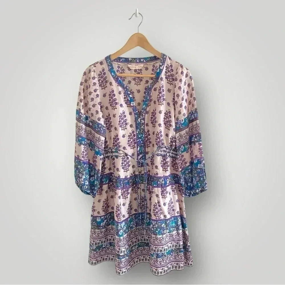 Rebecca Taylor Dress Sz 10 Silk Mini Bohemian Rave Mini Runway‎